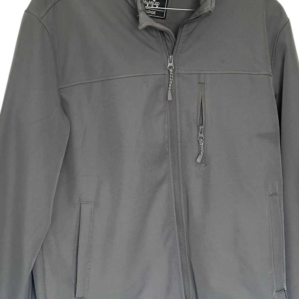 Balanced Tech Softshell Jacket Mens Large Gray Performance Water Resistant - Picture 2 of 14
